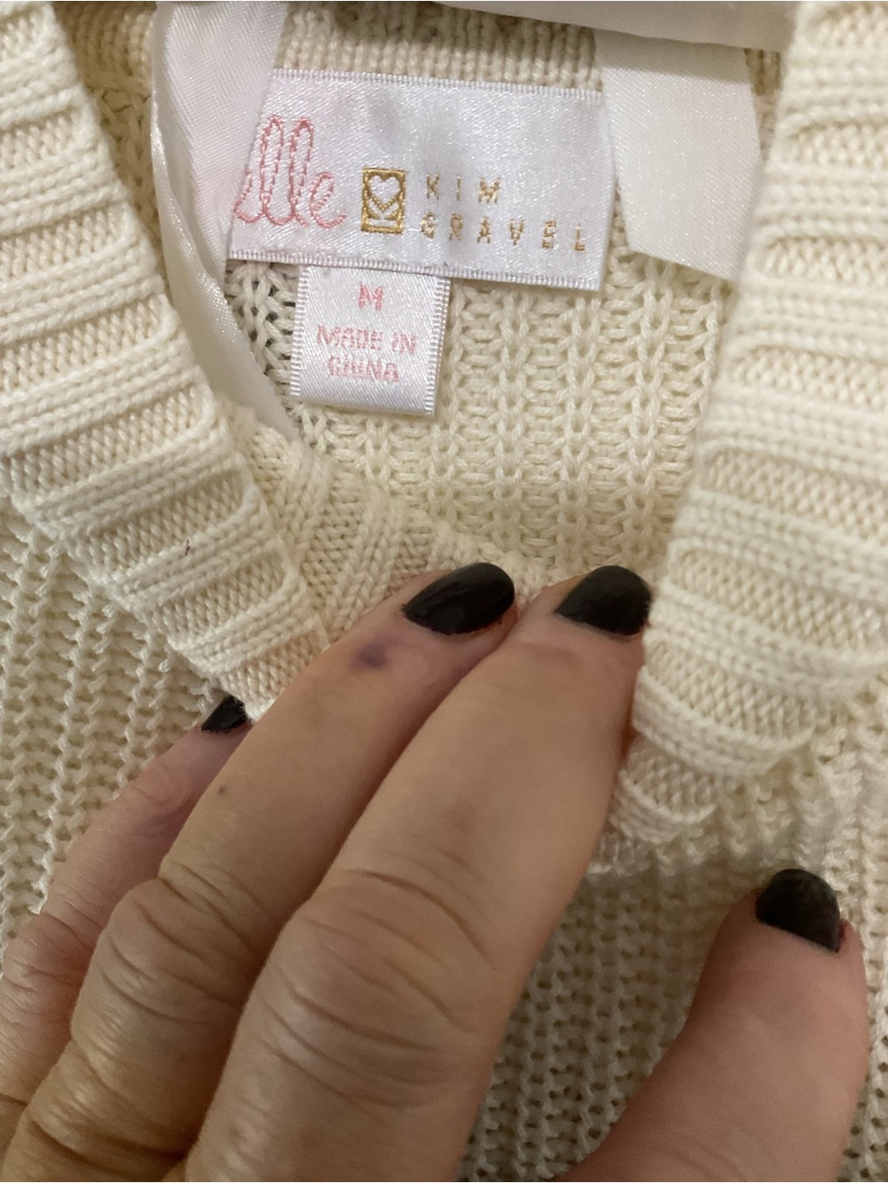 Kim Gravel Colorblock Mock Neck Sweater in Cream, Beige & Black - Picture 5 of 6